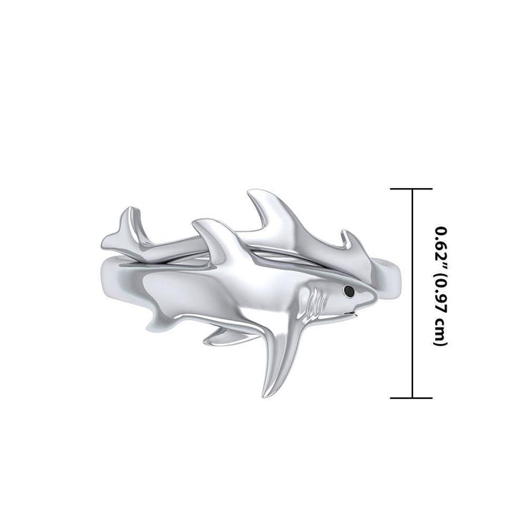 Big Eye Thresher Shark Sterling Silver Ring TRI1712