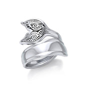 Aboriginal Whale Tail Sterling Silver Spoon Ring TRI1734