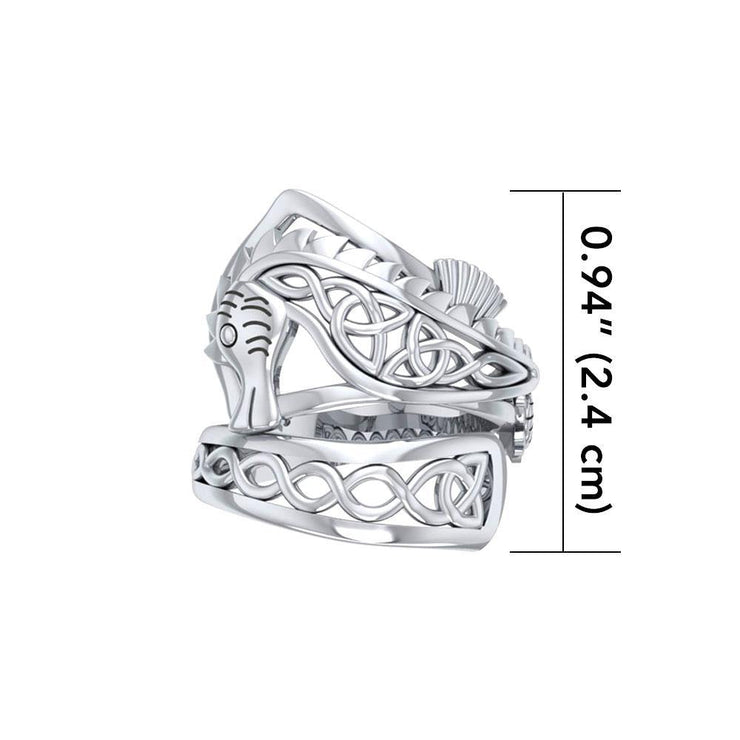 An anomaly of nature ~ Celtic Knotwork Seahorse Sterling Silver Spoon Ring TRI1737