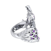 Honor The Flying Phoenix ~ Sterling Silver Jewelry Ring with Gemstone TRI1744