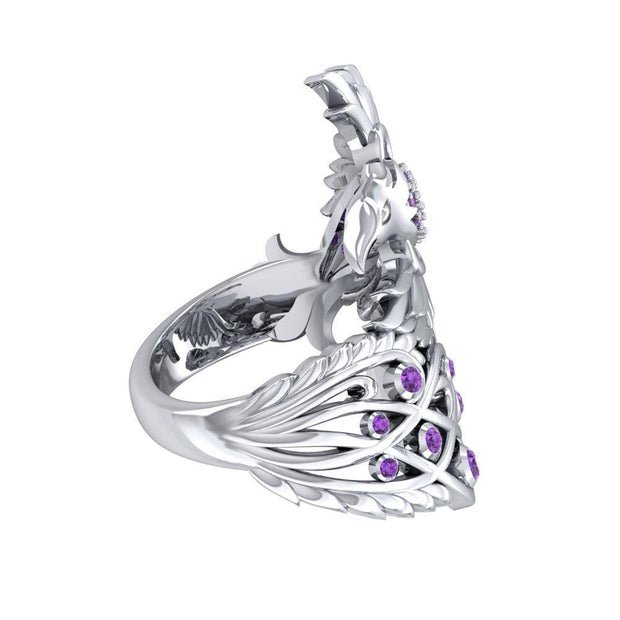 Honor The Flying Phoenix ~ Sterling Silver Jewelry Ring with Gemstone TRI1744 Ring