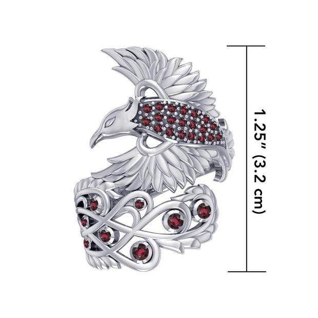 Honor The Flying Phoenix ~ Sterling Silver Jewelry Ring with Gemstone TRI1744 Ring