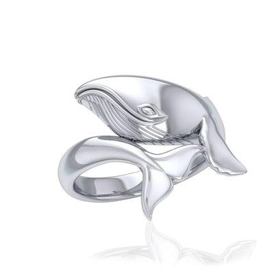 Graceful Bull Whale Silver Ring TRI1766