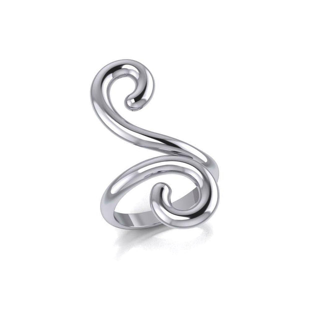 Modern Abstract Design Silver Ring TRI390