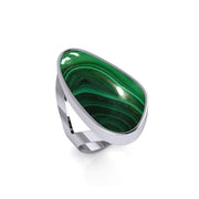 Modern Abstract Inlaid Silver Ring TRI512