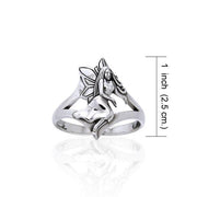 Gesturing fairy in Wiccan world ~ Sterling Silver Jewelry Ring TRI520