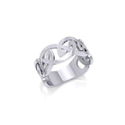 Silver Celtic Knot Hollow Band Ring TRI531