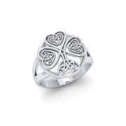 A wish coming on your way ~ Shamrock Celtic Knotwork Sterling Silver Ring TRI537