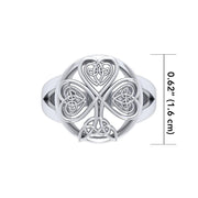 A wish coming on your way ~ Shamrock Celtic Knotwork Sterling Silver Ring TRI537