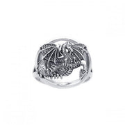 Winged Dragon Silver Ring TRI539