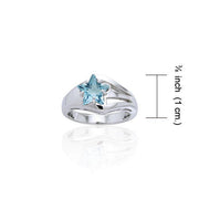 Designer Elegant Cubic Zirconia Star Ring TRI730