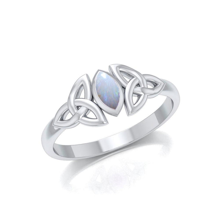 As precious as you are ~ Sterling Silver Celtic Knotwork Birthstone Ring with Gemstone TRI936