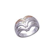 Modern Design Silver and Gold Ring TRV3422