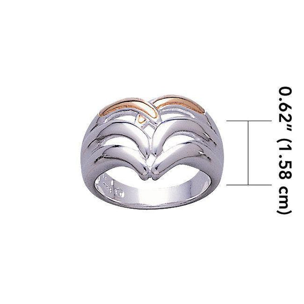Modern Design Silver and Gold Ring TRV3422
