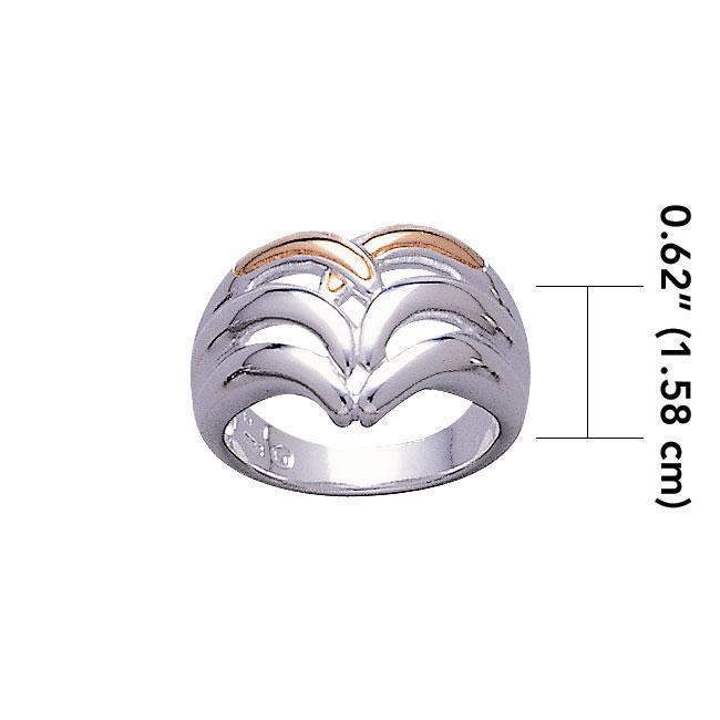 Modern Design Silver and Gold Ring TRV3422