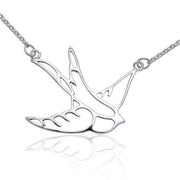 Bird Filigree Silver Necklace TSE163