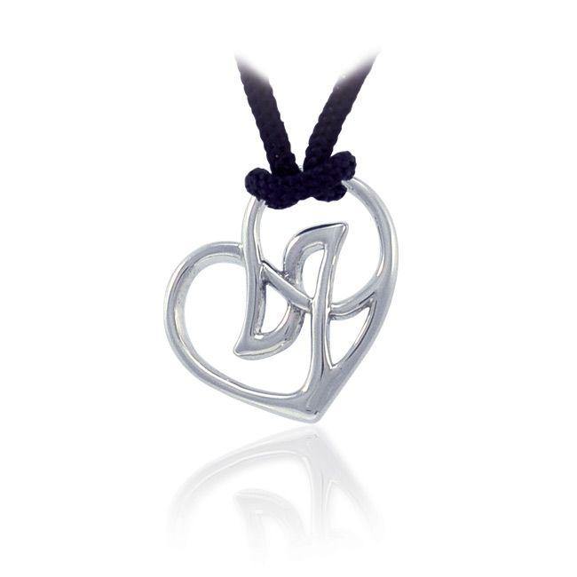 A love to last Sterling Silver Jewelry Celtic Heart Pendant with Nylon Cord Set TSE535