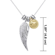Angels Wing With Globe Ball Necklace TSE710P