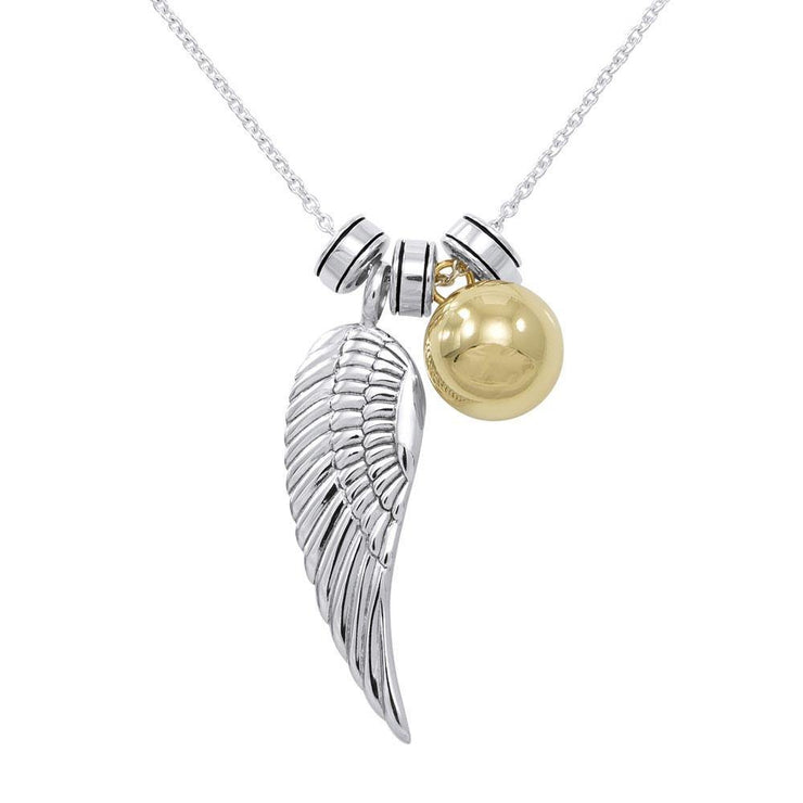 Angels Wing With Globe Ball Necklace TSE710P