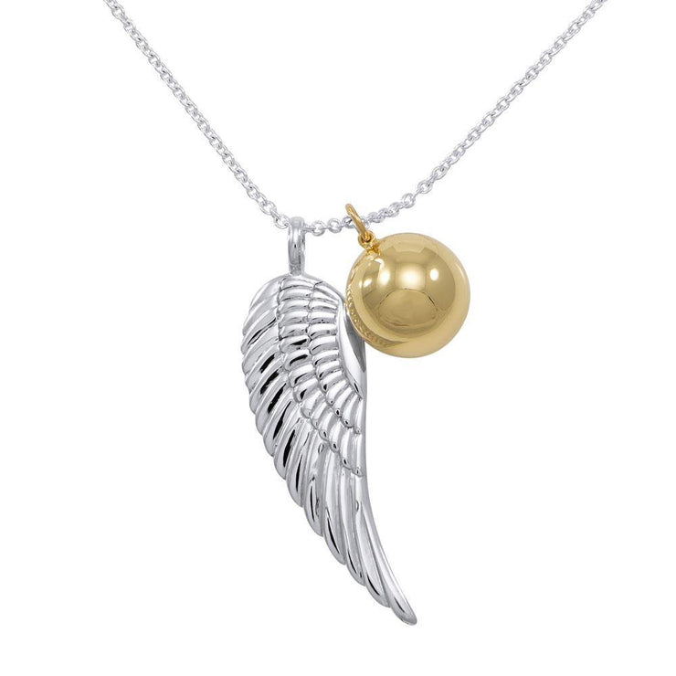 Angels Wing With Globe Ball Necklace TSE711P